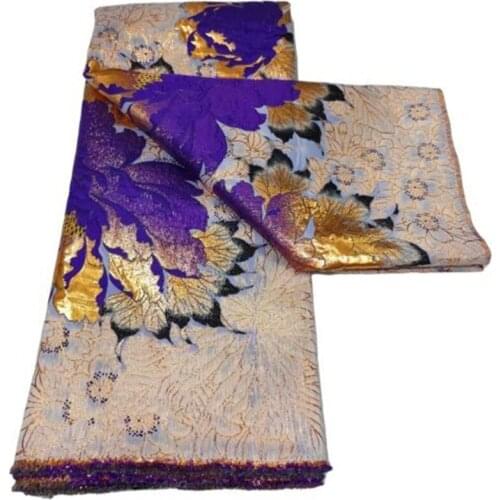 New Arrival Purple Jacquard Lace Brocade Fabric Lace African Fabrics Nigerian Tulle Mesh Lace for Bridal Brocade Lace Dress