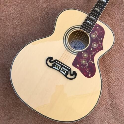 OEM acoustic guitar, Tiger Print Flame Maple back side, spruce top, log color guitar, free delivery