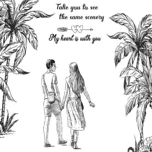 DABOXIBO Couple Clear Stamps Mold For DIY Scrapbooking Cards Making Decorate Crafts 2021 NEW Arrival