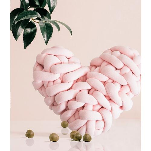 DUNXDECO Heart Pillow Knots Cushion Heart Shape Solid Color Stuffed Plush Toy Doll Present Decorative Pillow Sofa Chair Decorate