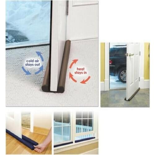 Useful Tools Coffee Color Twin Door Draft Dodger Guard Stopper Energy Save Doorstop Protector Doorstop Room Damage Safe For Kids