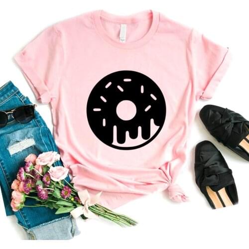 Donut Doughnut Print Women tshirt Cotton Casual Funny t shirt Gift Lady Yong Girl Top Tee R078