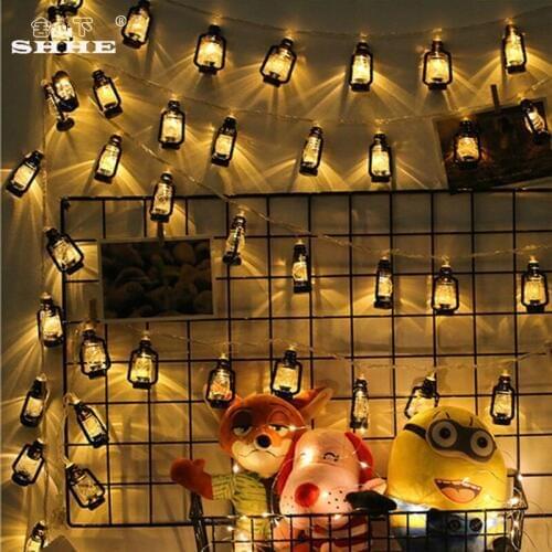 Retro Lantern Led String Lights 3M 20Leds Battery Operated Holiday Christmas Light Party Bedroom Decoration Lamp Garland