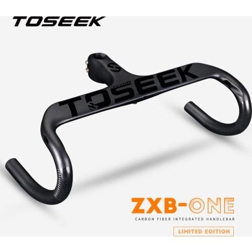 TOSEEK ZXB02 Bicycle Handlebar Carbon Road Handlebar 28.6mm Bicycle Handlebar Stem Matt Black Carbon Handlebars