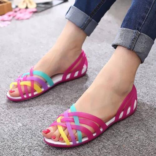 Jelly Shoes Women Sandals Clear Shoes transparent shoes Peep Toe Sandalia Feminina Beach Shoes Ladies Slides Sandalias Mujer