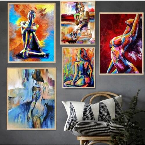 Modern Body Art Sexy Body Nude Beauty Women Oil Painting Canvas Abstract Posters Prints Cuadros Wall Art Picture For Living Room