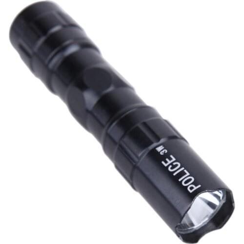 LED Mini Torch Flashlight Light Lamp Handy Police Torch LED Light Portable Waterproof For Outdoor Camping Black Torch LED Light
