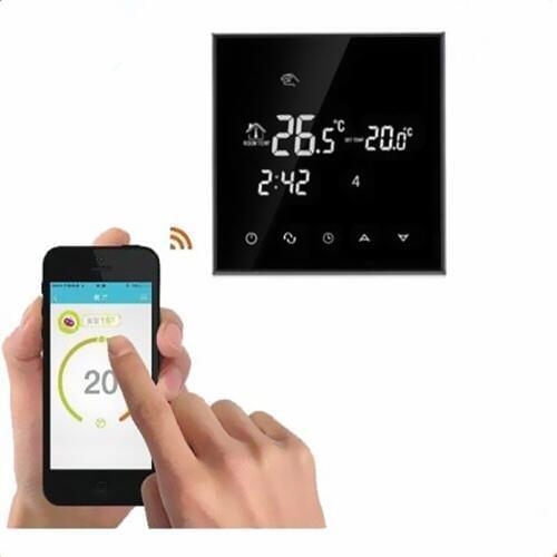Black LCD Touch Screen Temperature Control Thermostat Programmable Room Warm Underfloor Heating Thermostat 16A 230V Remote