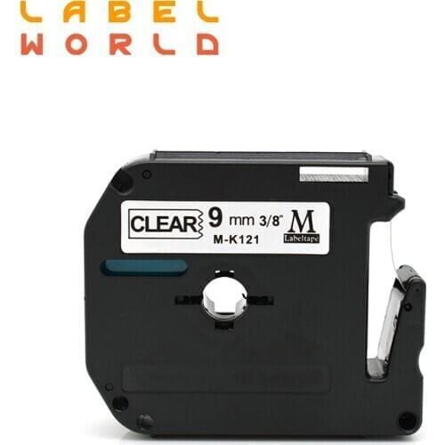 10 PACK Label World MK121 Compatible Brother printer M-K121 Black on Clear 9mm laminated strong adhesive label tapes