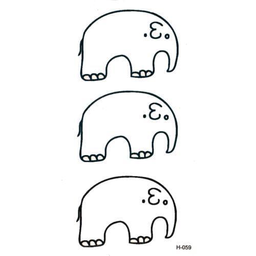 50pcs Elephant Waterproof Temporary Tattoo Sticker Sexy Product Temporary Body Art Tatoo henna tattoo designs for men tatuajes