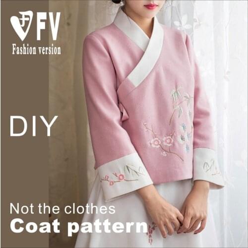 Cutting drawings womens Tang suit pattern Hanfu improved coat pattern clothing 1:1 physical pattern BWT-62
