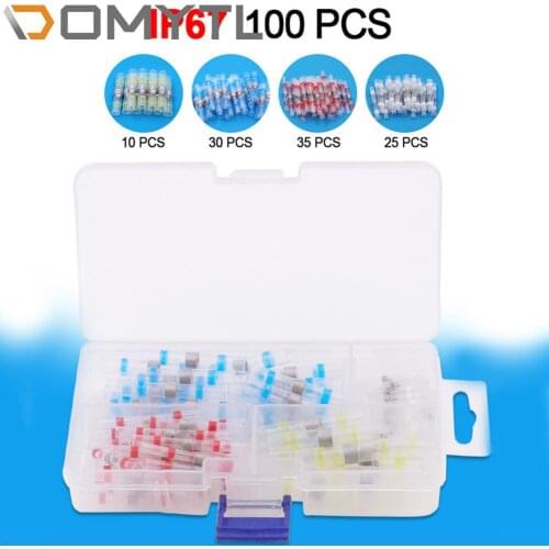 IP67 Waterproof 100pcs Solder Sleeve Heat Shrink Tube Wire Splice Terminal Connectors