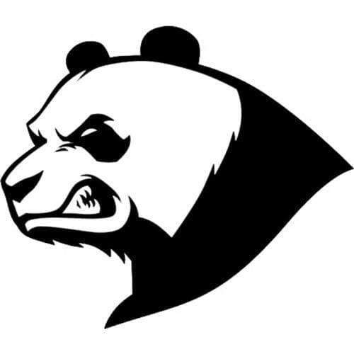 13.6*11.6CM Angry Panda Bear Creative Animal Car Styling Vinyl Reflective Car Stickers Black/Silver C9-1873