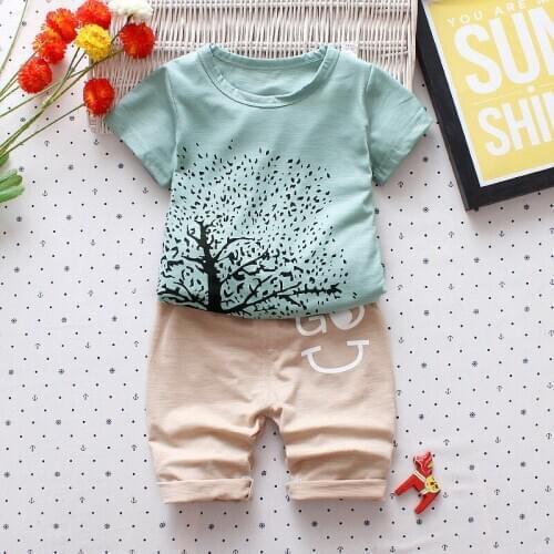 2020 Summer Boys Clothes Sport Suit Set Fashion Casual Short Sleeve O-neck Childrens Clothing Set 2 Pieces T-Shirt Pants