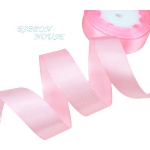 25 yards/roll)1" (25 mm) Pink Single Face Satin Ribbon Webbing Decoration Gift Christmas Ribbons