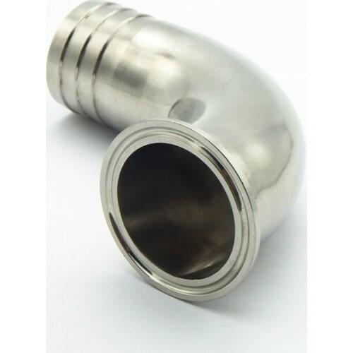 4" 102mm OD Hose Barb 304 Stainless Steel Sanitary Ferrule 90 Degree Elbow Pipe Fitting For Home Brew Fit 4" Tri Clamp