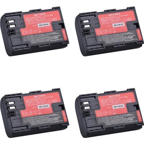 4Pcs LP-E6 LPE6 LP E6N Camera Battery Japan Sanyo Cell Bateria for Canon DSLR EOS 5D Mark II Mark III 60D 60Da 7D 70D 6D Camera