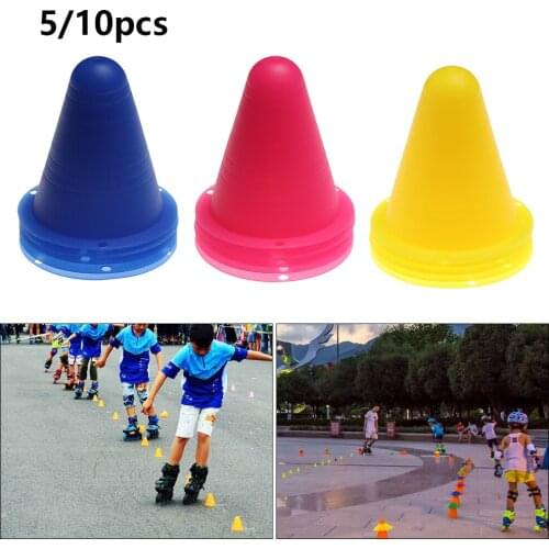 5/10Pcs 8cm Plastic Skate Marker Cones Roller Football Soccer Training Equipment Marking Cup 5 colors