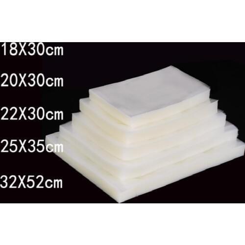 50pcs Transparent vacuum flat composite bag food packing bags large plastic pouch package