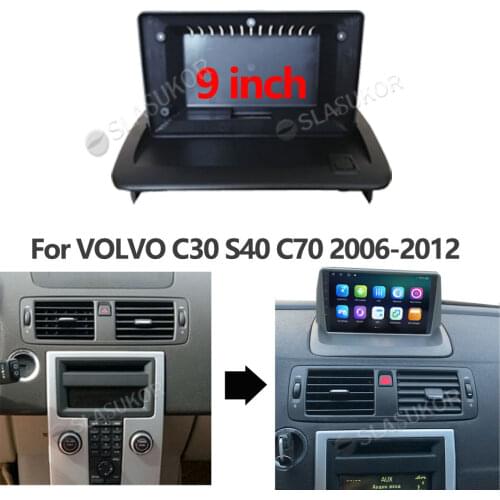 For VOLVO C30 S40 C70 2006 2007 -2012 Fascias DVD Frame Din 9 Inch Player Dashboard Adaptor Refitting Facia Panel Canbus Cable