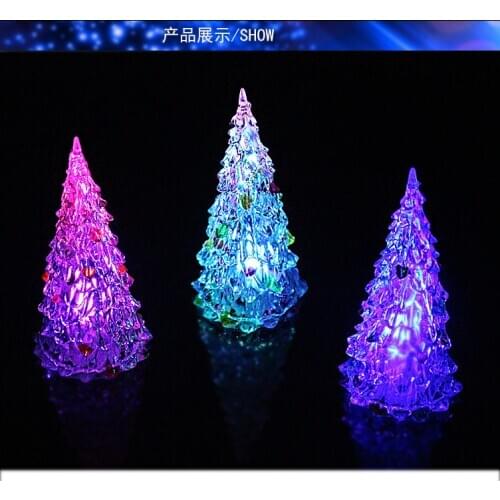 Ackle Christmas Tree Childrens GlowIng Toys LED Colorful Crystal Flash Night Lights Christmas Gift Wholesale