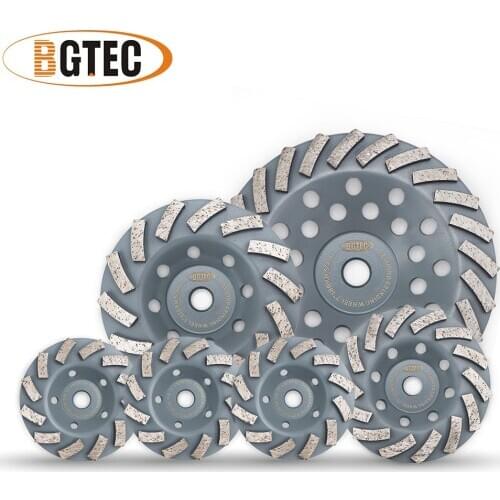 BGTEC 1pc 4'' 4.5'' 5'' 7'' diamond turbo grinding wheels for grinding on marble, concrete, Masonry, construction material