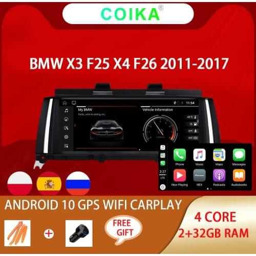 Carplay 8.8" Touch Screen Car Head Unit For BMW X3 F25 X4 F26 2011-2017 WIFI BT SWC Android 10 System GPS Navi Radio Multimedia