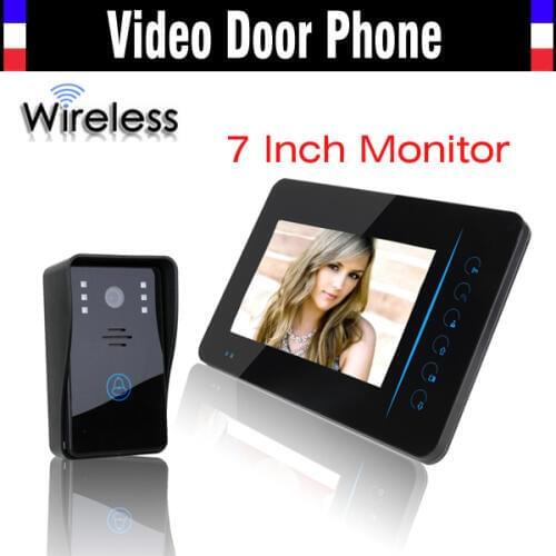 Wireless Video Intercom Door Phone System 7 Inch IR Night Vision Video Doorbell Camera Waterproof 1 Camera 1 Monitors Kits