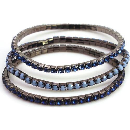 TOTABC Multicolor Layer Wide Crystal Charm Bracelets & Bangles for Women Punk Round Jewelry Valentine Gift