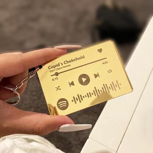 2021 New Trend Spotify Code Keychain Fashion Personality Acrylic Music Nameplate For Couples Gift Jewelry Charm Sleutelhanger