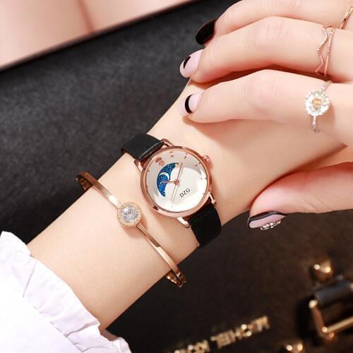 2019 Hot Starry sky Watch Moon Simple Fashion Small Female Watch Quartz Watches Women Ladies Watch Relogio Femino Zegarek Damski