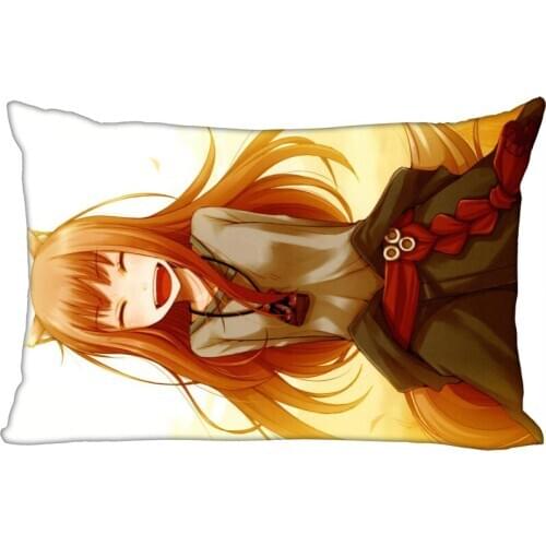 Cushion Spice And Wolf Light Novel Cover Throw Pillow Case Rectangle Cushion For Sofa/Home/Car Decor Zipper Custom PillowCase