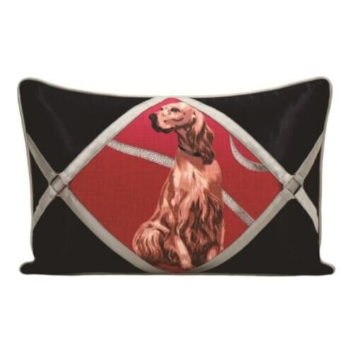 Black and red tone animal decoration pillow case from 2 pieces
