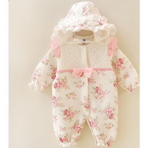 Emotion Moms Baby Rompers Winter Baby Clothing for Newborns Costume Princess Baby Girl Clothes Cotton-padded Overalls Jumpsuits