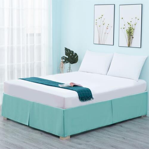 Lychee Elastic Bed Skirt Solid Stretch Bedspread Fitted Sheet Cover Soft Non-Slip Bed Skirt Height 35.5cm