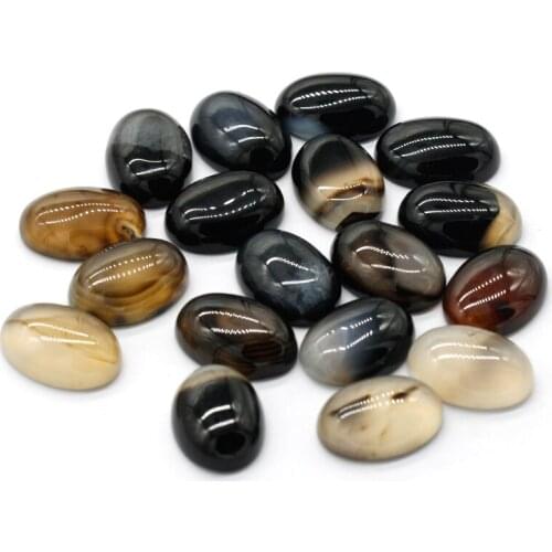 Oval Agate Ring Face Fashion Simple Natural Bare Stone Agate CAB Natural Stone Mens and WomensFashion Jewelry