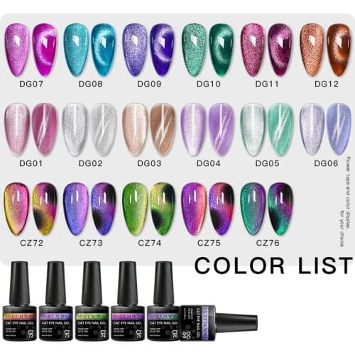 MEET ACROSS Spar Cat Eye Nail Gel Polish Nail 9D Magnetic Gel Soak Off UV LED Nail Art Gel Shining Chameleon Varnishes