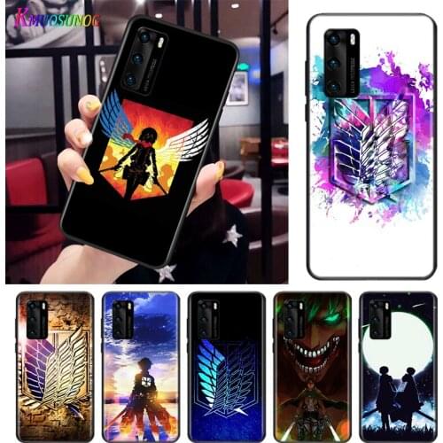 Anime Attack On Titan For Huawei P Smart S Z Mate 40 RS 30 20 10 Pro Plus Lite 2019 2020 2021 Black Soft Phone Case