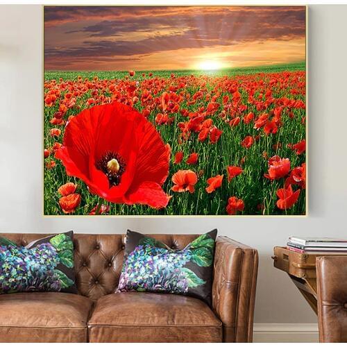 Painting by numbers art paint by number Hand-painted beautiful plants scattered flowers home corridor decorative painting