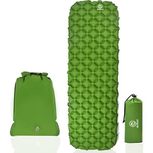 Hot 450g Outdoor Inflatable Cushion Sleeping Bag Mat Fast Filling Air Moistureproof Camping Mat Sleeping Pad