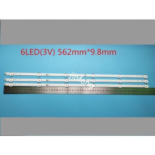 New KIt 3 PCS 6LED(3V) 562mm*9.8mm LED strip replacement for 32inch TV D32D06-JZC22AG-05