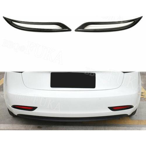 For Tesla Model 3 2017-2019 ABS Carbon Fiber Rear Tail Fog Light Lamp Cover Trim