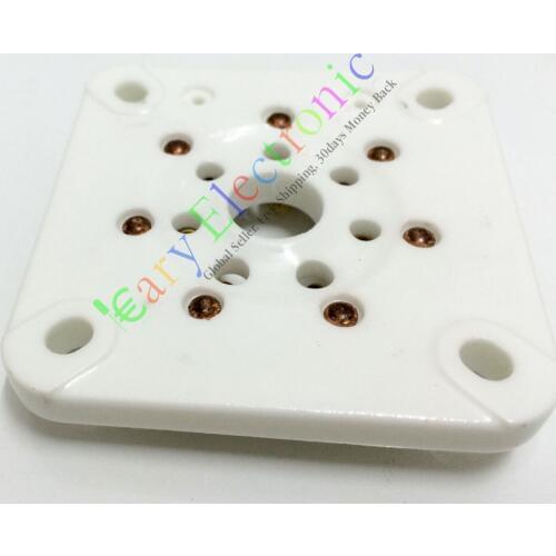 Wholesale and retail 10pc 7pin GOLD Ceramic vacuum tube socket valve 813 FU-13 4B27 5-125B 8001 amp free shipping