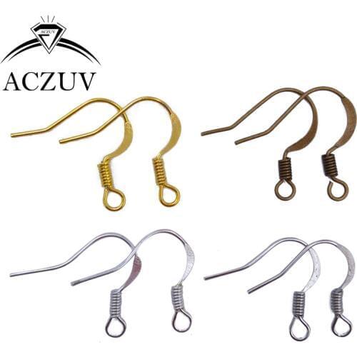 Wholesale 1000pcs Spring Flat Earring Hooks Earwires Jewelry Findings Silver Gold Antique Bronze Rhodium Color