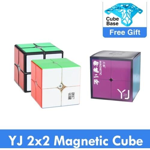 Original Yongjun Yupo v2 M 2x2x2 Magnetic Cubing Speed 2x2 2M Magic Cube Puzzle Professional Educational Toys for kids