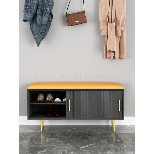 Shoe-changing stool, home entrance, door-to-door shoe cabinet, soft-packed cushion, sofa bench seat, seated shoe cabinet