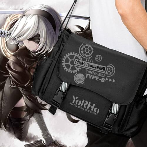 Anime NieR:Automata 2B Oxford Satchel Shoulder Bag Fashion Women Men Student Schoolbag Messenger Bag Casual ZipperLaptop Bag