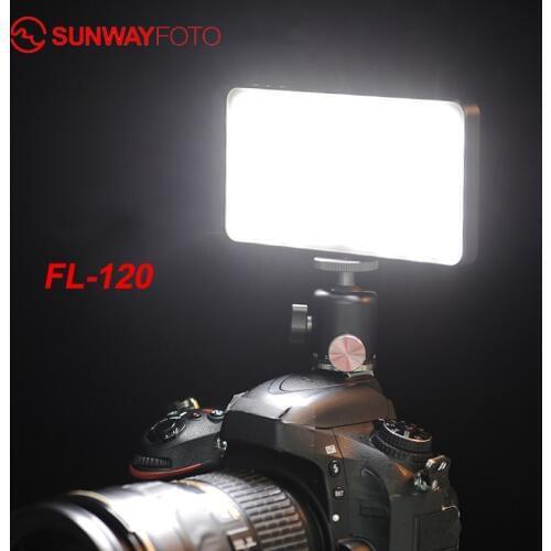 SUNWAYFOTO FL-120 LED On-Camera Light Photographic Lighting Studio Fill light for DSLR Camera Selfie Light for Youtube Live