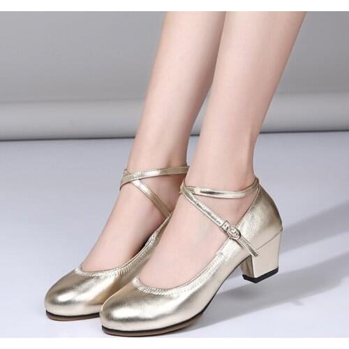 Women Standard Dance Shoes High Heels 5cm Ladies Ballroom Dance Shoes Rubber Sole Performance Modern Latin Dance Shoes