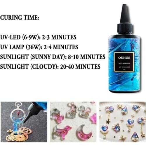 30g Hard UV Resin Glue Crystal Clear Ultraviolet Curing Epoxy Resin UV Glue Solar Cure Sunlight Activate DIY Jewelry Making Tool